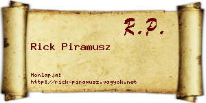 Rick Piramusz névjegykártya